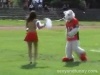 Mascot Strips Cheerleader